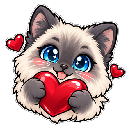 Torti holding a red heart